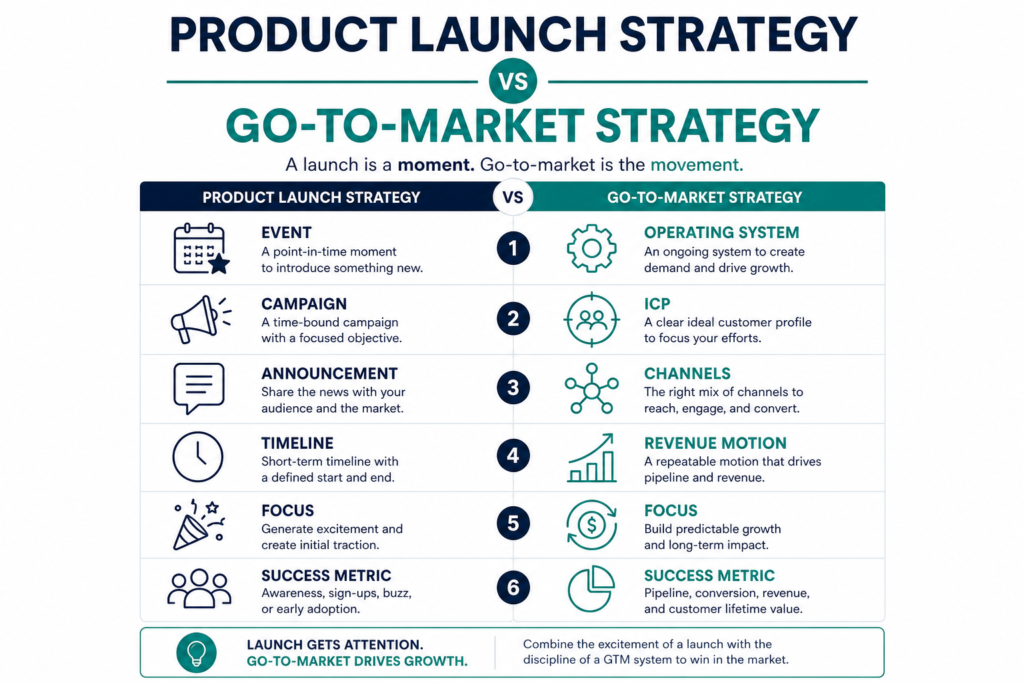 Product Launch Strategy vs Go-to-Market Strategy